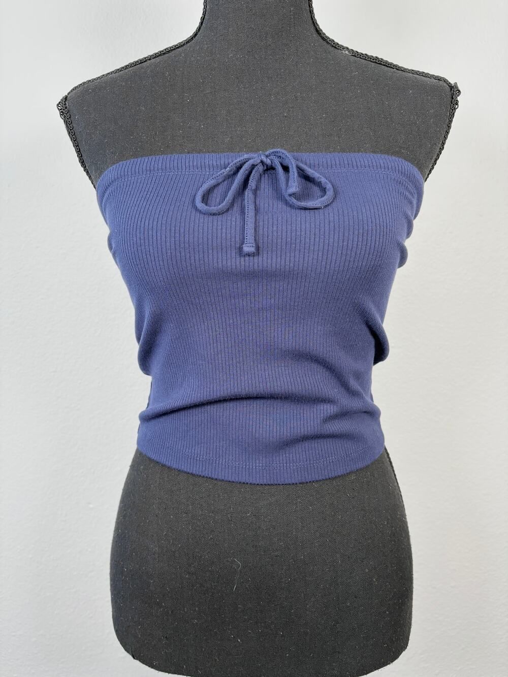 Offline by Aerie Royal Navy Ribbed Cropped Thumbs Up Heavyweight Tube Top